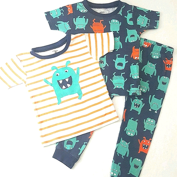 CARTER'S 3 Pc Monster Pajama Set - Picture 1 of 8
